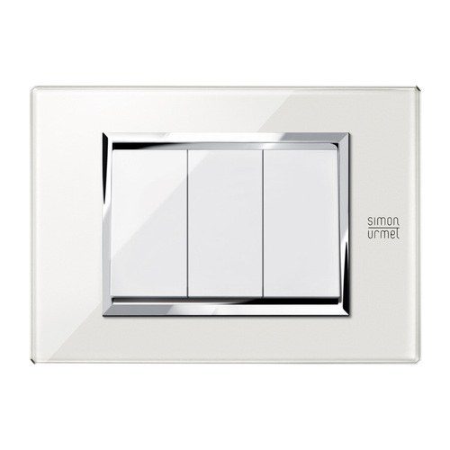 غطاء ثلاثي زجاجي ابيض — White Cover Plate