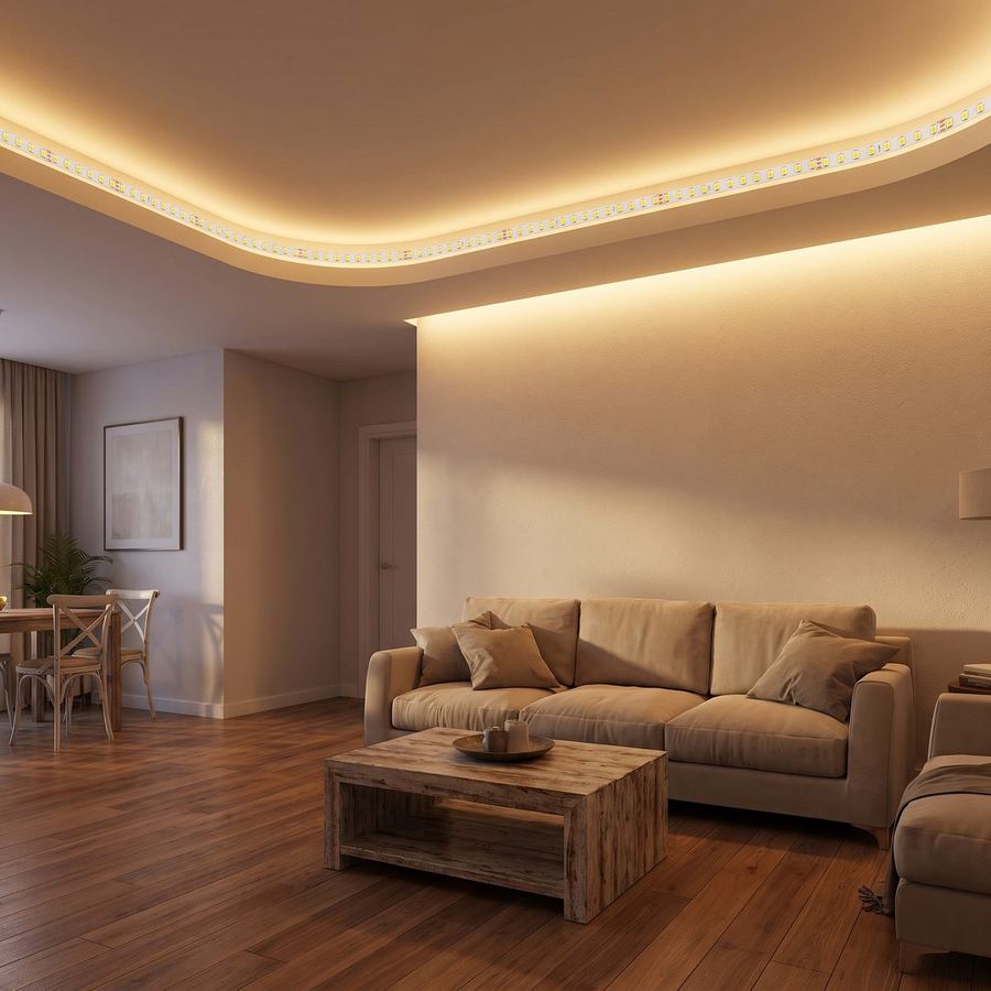 ستريب ليد 12 فولت 120 حبة بالمتر — 3000K — CG120NW-S2835- -IP20-8MM — مركّبة بالمكان